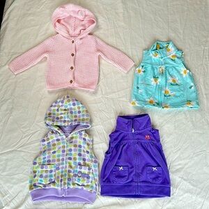 Carter’s bundle of baby girl size 6 months vests and jackets. IN GREAT CONDITION